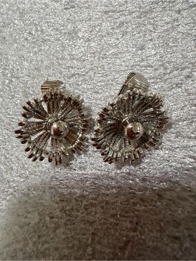 Silver Floral Clip-On Earrings for Women